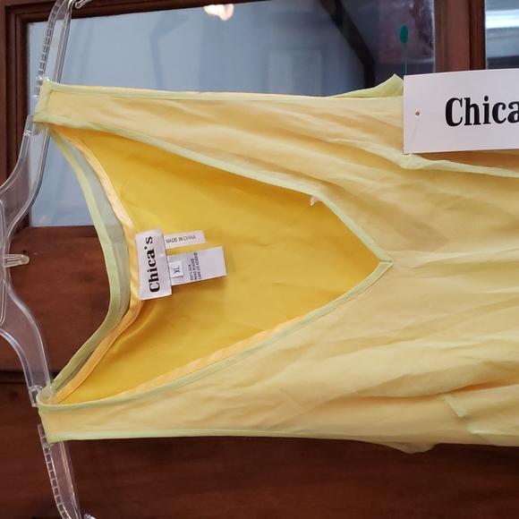 🔥NWT🔥Chicas Yellow and green cocktail dress - Picture 3 of 4